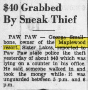 Maplewood Resort (Smallbones Resort) - Aug 1960 Robbery (newer photo)